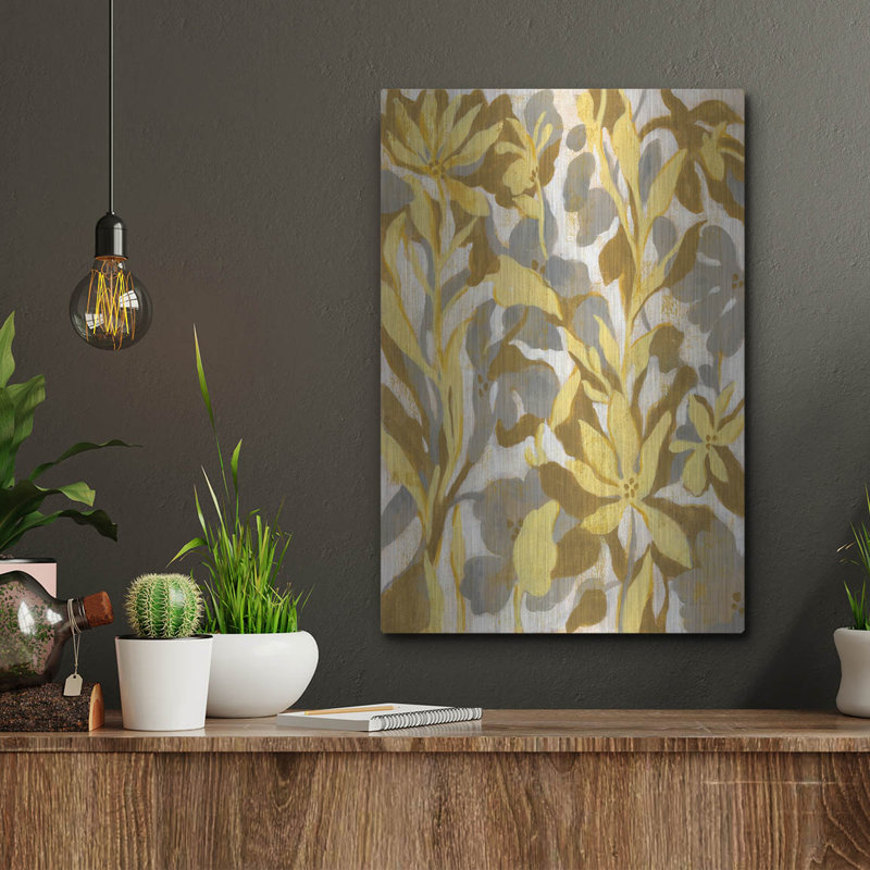 «Painted Tropical Screen I» par Silvia Vassileva, art mural en métal, H 16 po x l 12 po