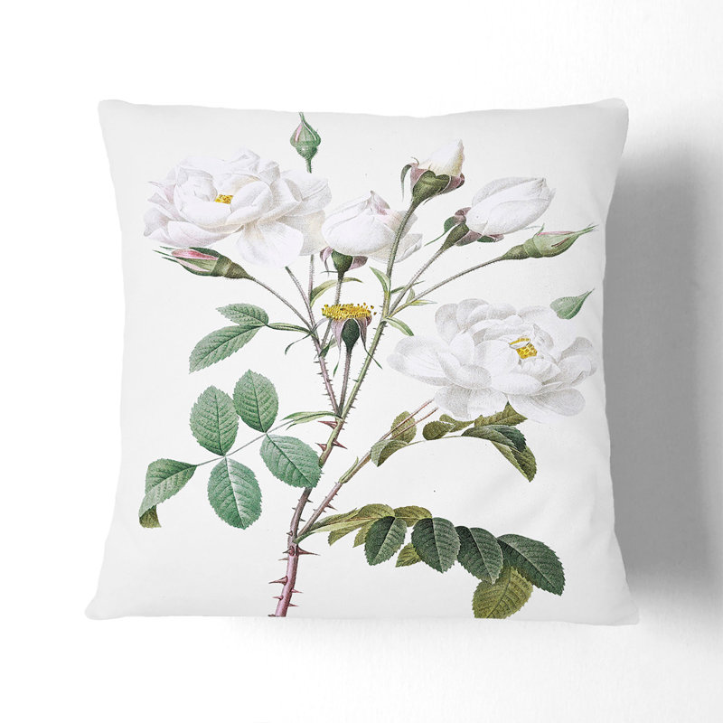 Floral Square Throw Cushion, 40cm H x 40cm W x 15cm D