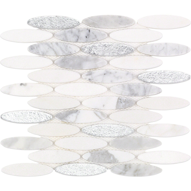 Carreau de mosaïque en verre / marbre Orbit 1 po x 4 po Orbit