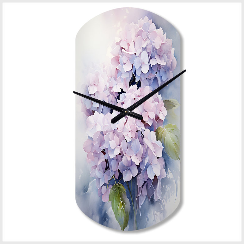 Horloge murale asymétrique en métal mauve avec gracieux mauves gracieux, Petit