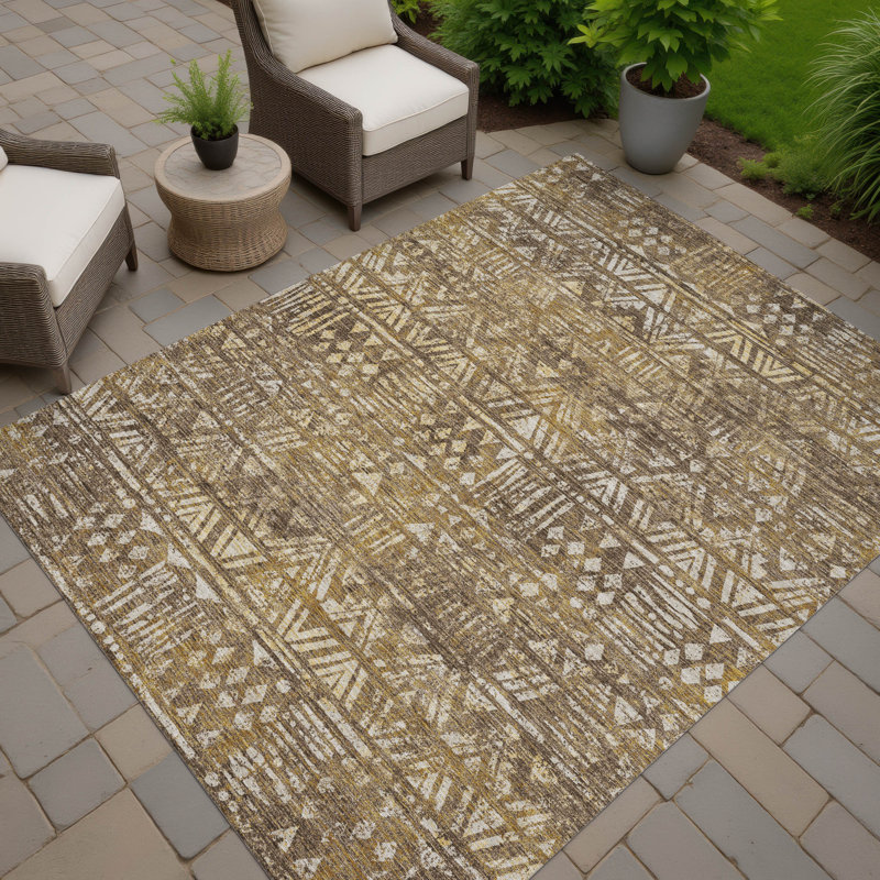 Tapis intérieur / extérieur lavable à la machine Chantille ACN2645, Chocolat, 3 pi x 5 pi