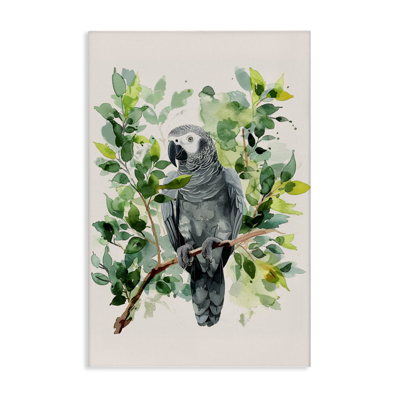  Art mural perroquet perché tropical par LSR Design Studio, H 45 po x l 30 po