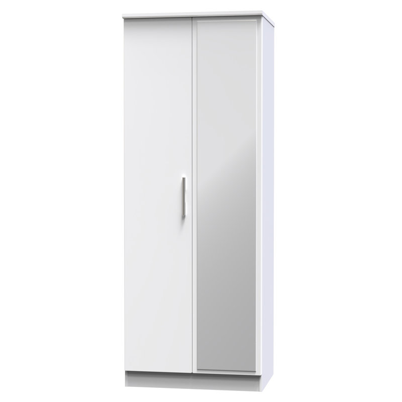 Borgeson Manufactured Wood Wardrobe, White Gloss/White
