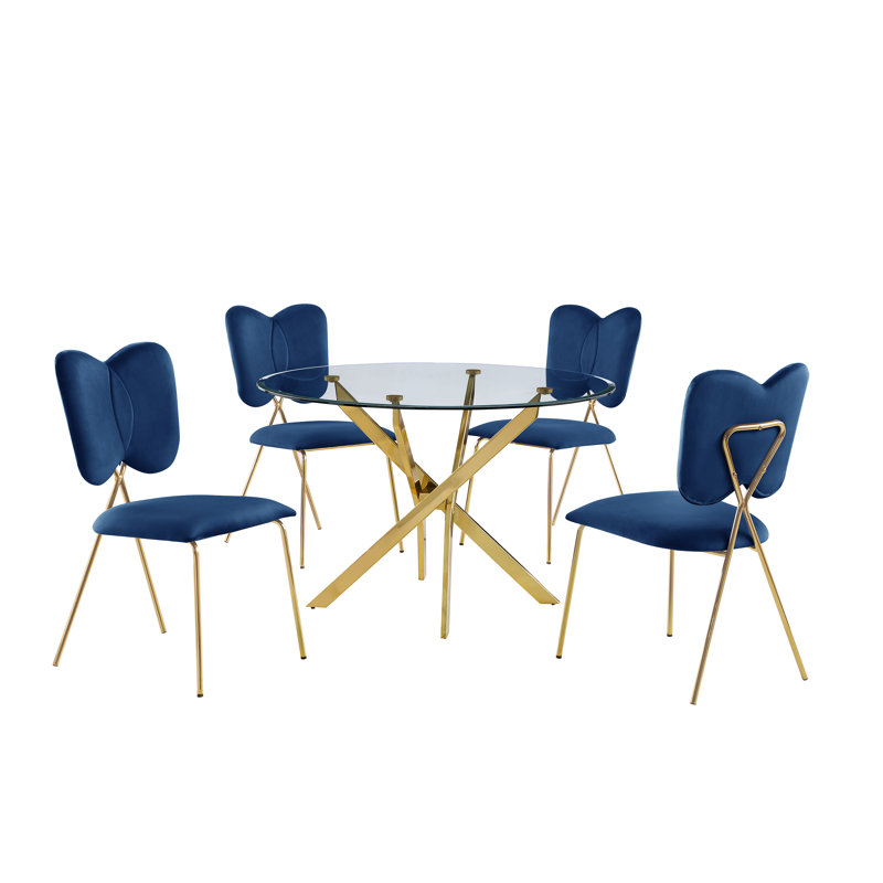 Ensemble repas pour 4 personnes, Bleu marine