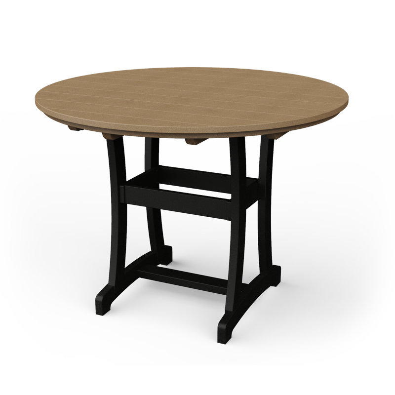 Table de bar Stella, Beige / Noir, H 54 po x l 54 po x P 54 po