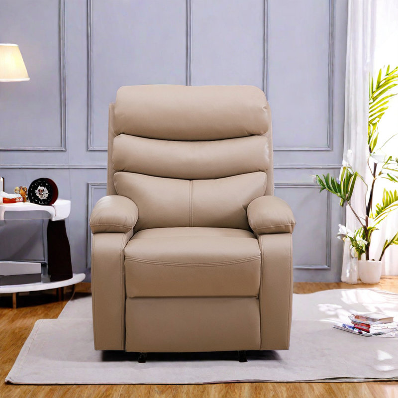 Fauteuil inclinable et pivotant en similicuir Sylvian, Kaki