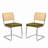 Tristen Rattan and Fabric Upholstered Dining Chairs-124083191-124083193