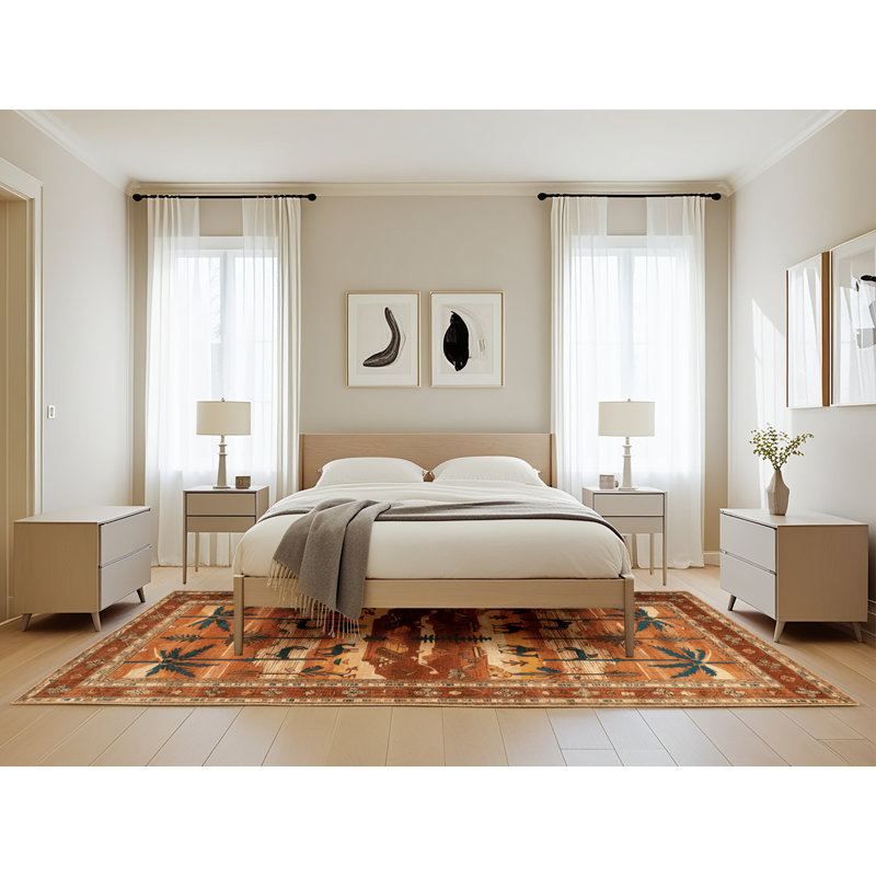 Tapis brun lavable à la machine, Rectangle de 5 pi x 8 pi