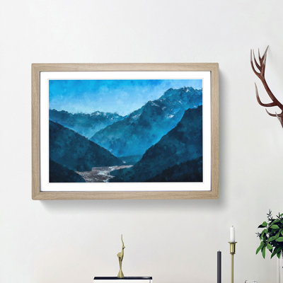 Blue Mountains in Sikkim India - Framed Print