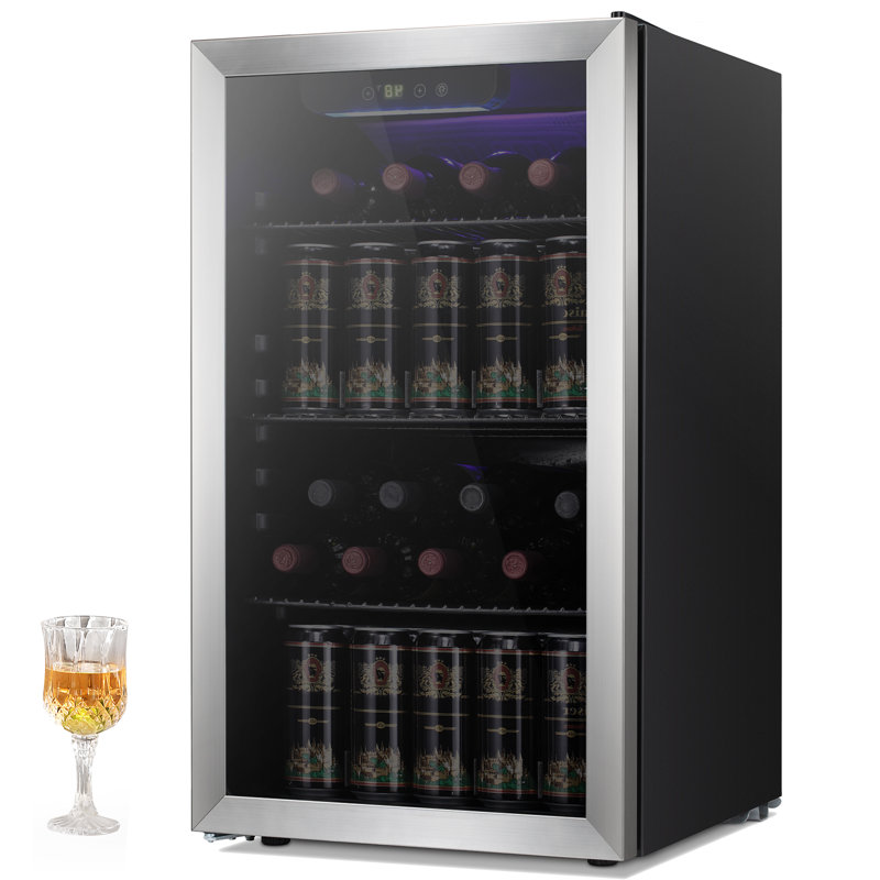 Réfrigérateur à boissons H 31,5 po x l 17,5 po x P 19,61 po, Argenté / Noir