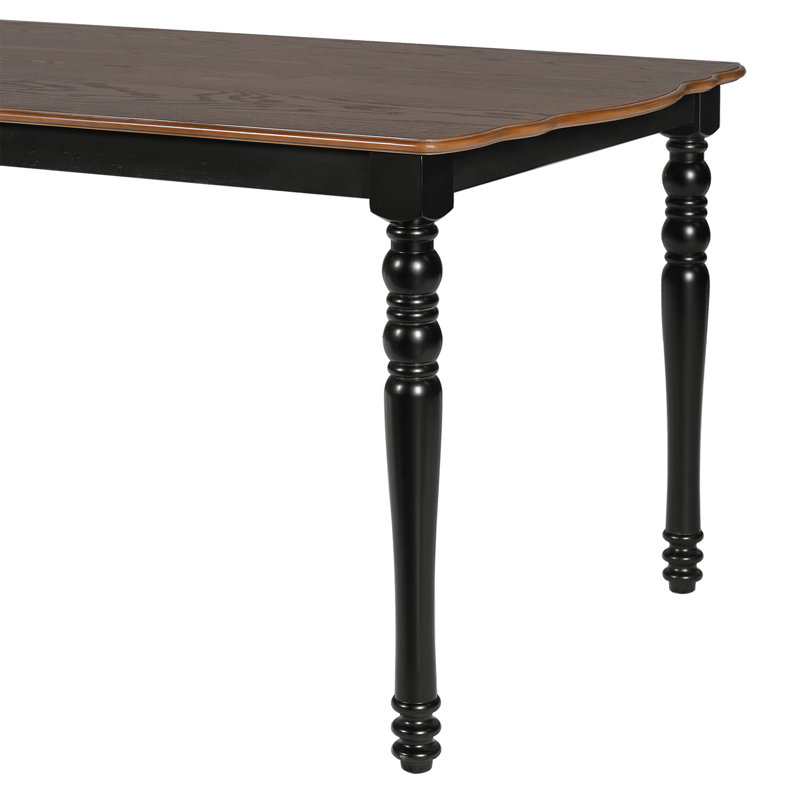 Table de salle à manger extensible Iskren, Noir, Brun