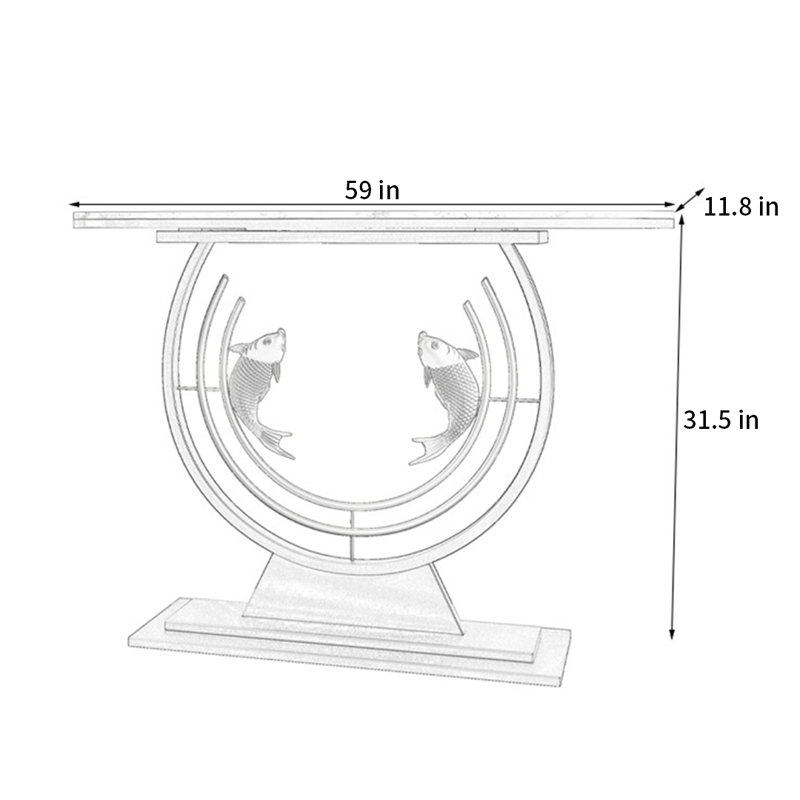 Console Table, Cream, 31.5" H x 59" W x 11.8" D