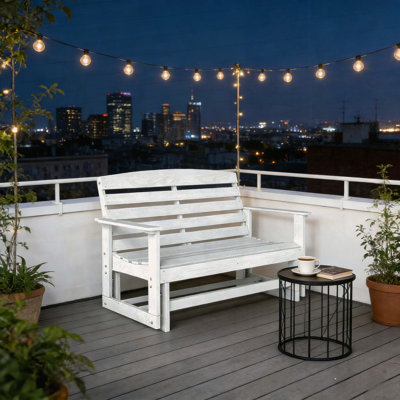 2-Person HDPE Glider Bench with Slatted Design