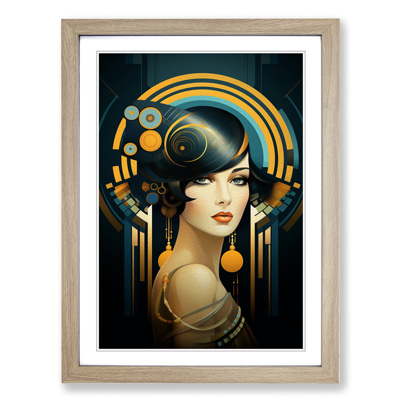 Single Picture Frame Print on Wood, 46cm H x 34cm W, Oak Framed