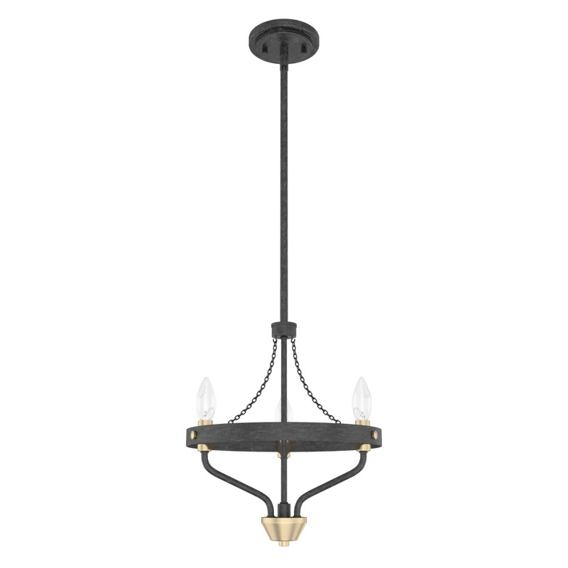 Plafonnier lustre 3 lumières Merlin, Fer rustique