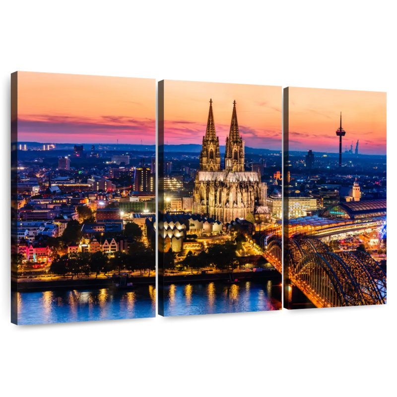 Lumières de la ville de Cologne, H 20 po x l 33 po
