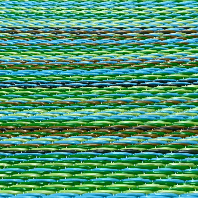 Tapis rayé vert intérieur / extérieur Willfried, Rectangle 8 pi 10 po x 11 pi 10 po