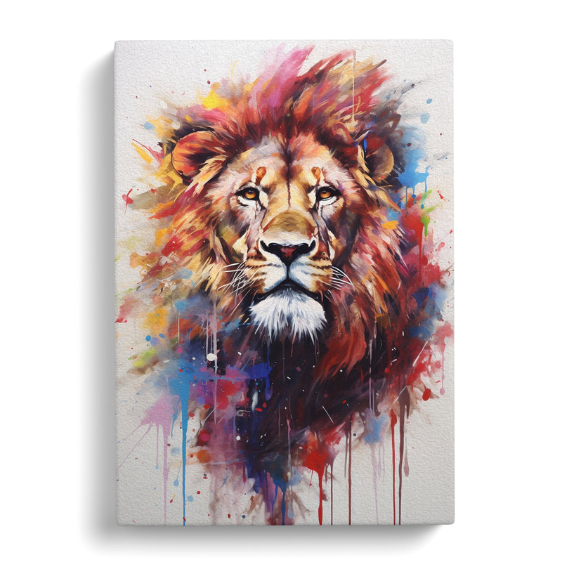 Lion Gestural No.2 - Wrapped Canvas, 76cm H x 50cm W x 3cm D