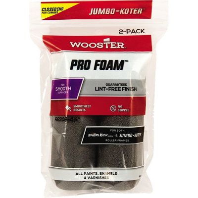 Wooster RR308 4-1/2" Pro Foam Jumbo-Koter Closed-End Mini Roller Cover (2Pk)