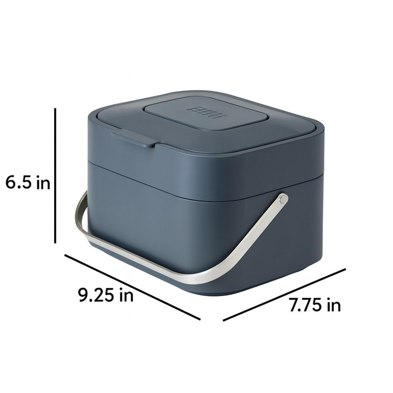 Stack 1 Gallon Food Waste Compost Bin with Odor Filter and Ventilation, Graphite