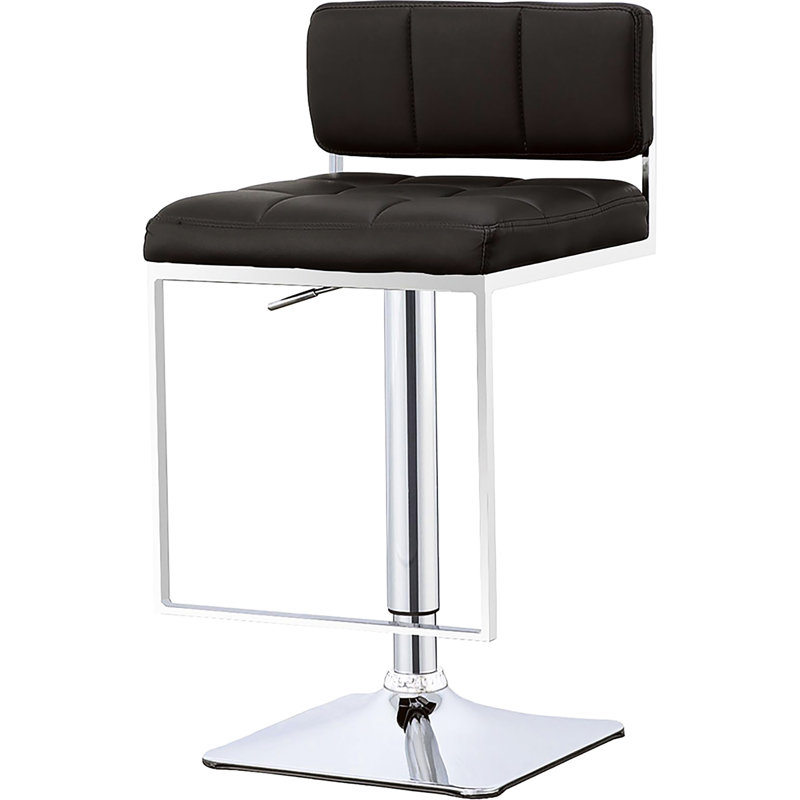 Chaise de bar moderne élégante en similicuir noir