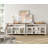 White Buffet Cabinet With 4 Doors And 2 Layer Shelf Set Of 2, Large Kitchen Storage Cabinets With Adjustable Shelf, Modern Farmhouse Sideboard Credenza For Dining Room, Living Room, 116 Inch