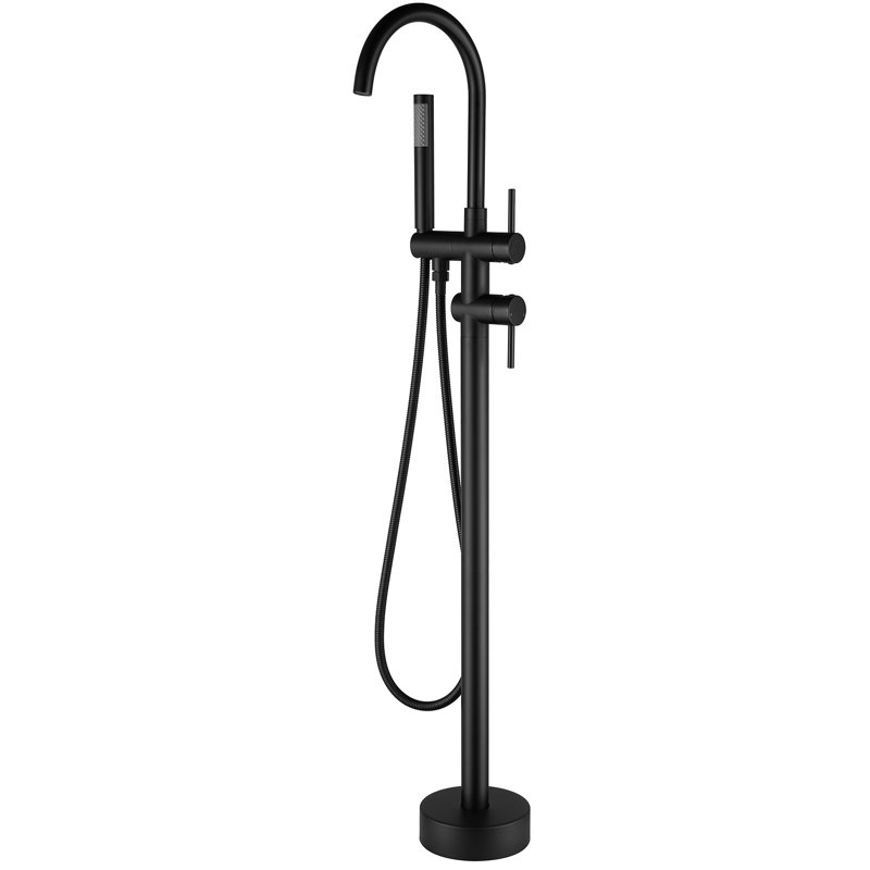 Robinet de baignoire sur pattes à poignée simple, Noir