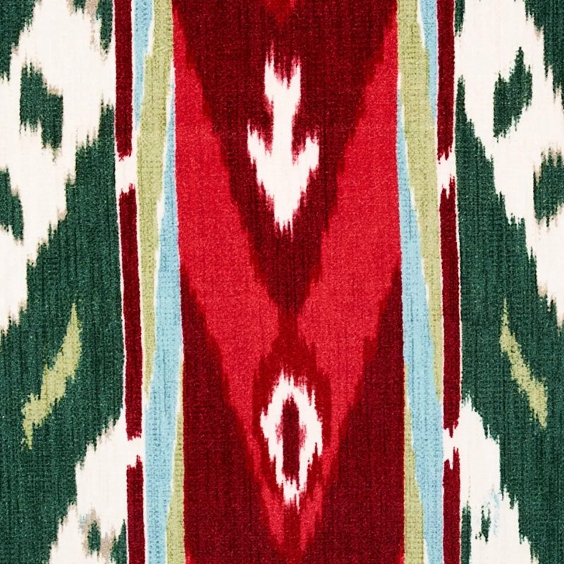 Tissu en velours Samar Ikat, Vert