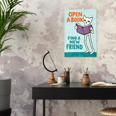 Art mural contemporain chat fantaisiste