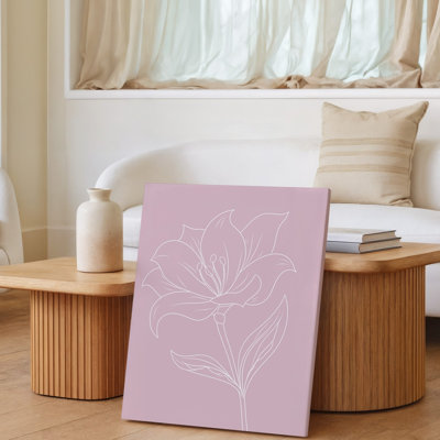 Reproduction d'art numérique sur toile rose pastel rose qui crée une toile de fond minimaliste