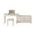 98.43"Cream style L-shaped dressing table with a vanity mirror