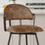 Tabouret de comptoir pivotant rembourré avec structure en métal-1143595624-1143261009