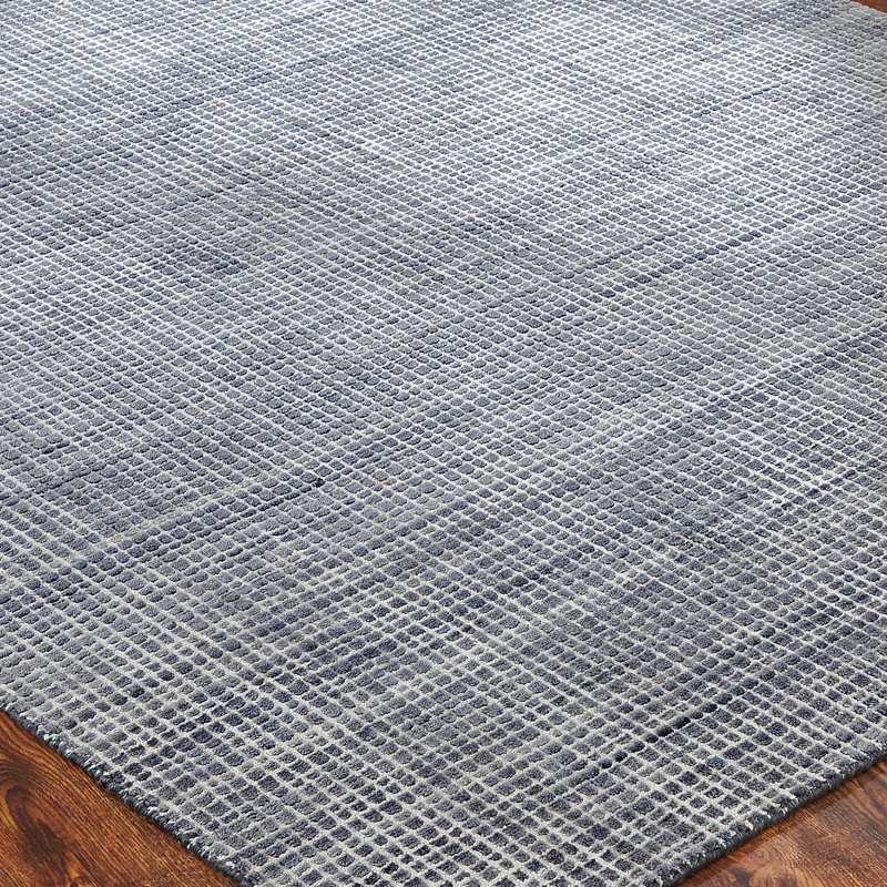 Pinebrook Hand Loomed Plaid Area Rug in Gray, Rectangle 8' x 10'