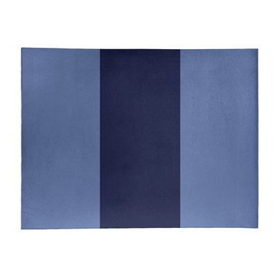 Tapis bleu/blanc rayé
