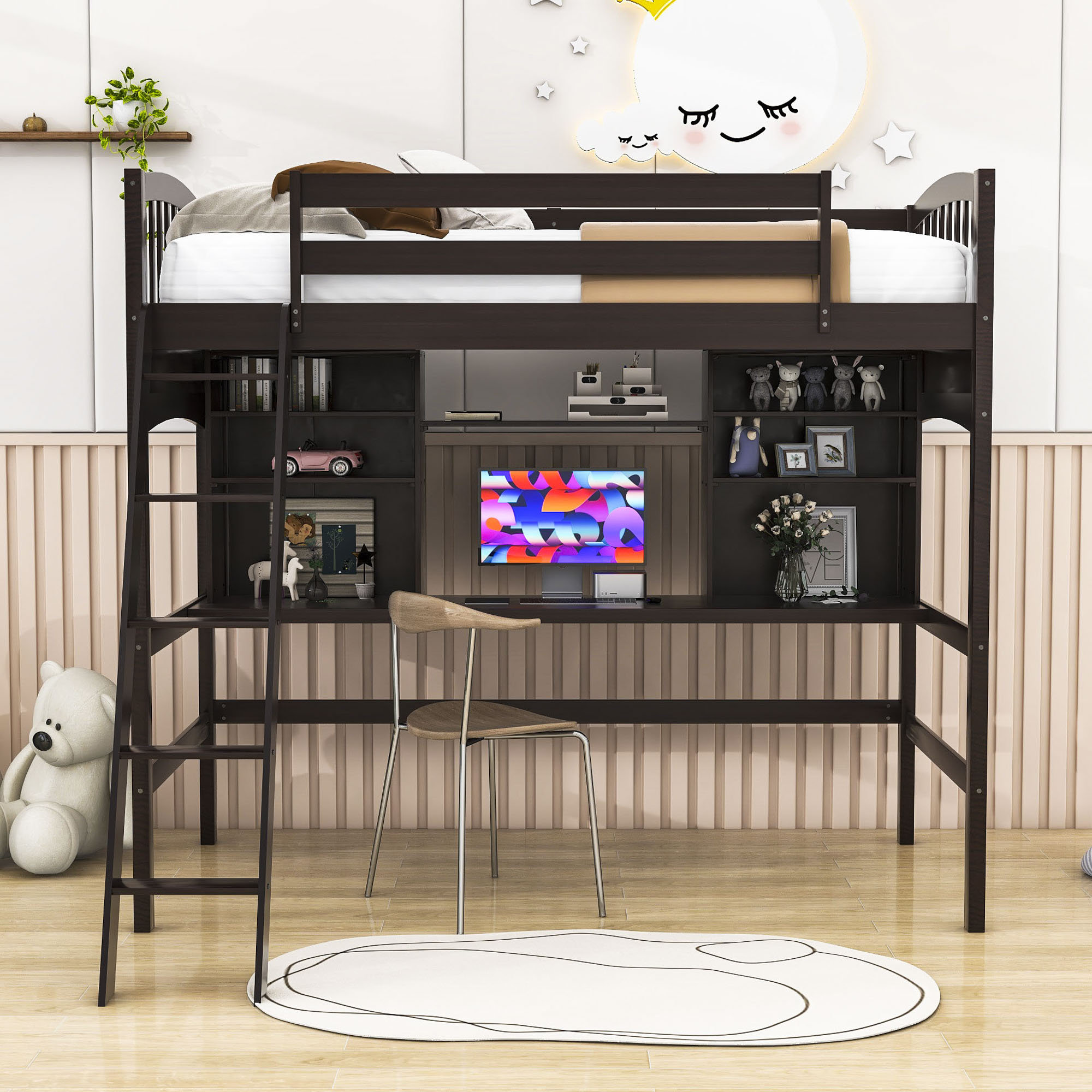 Harriet Bee Decklyn Twin Loft Bed with Built-in-Desk by Harriet Bee ...