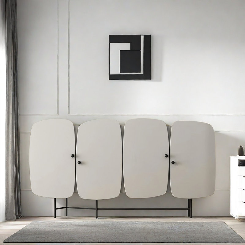 Modern Minimalist Sideboard Cabinet, Off-White