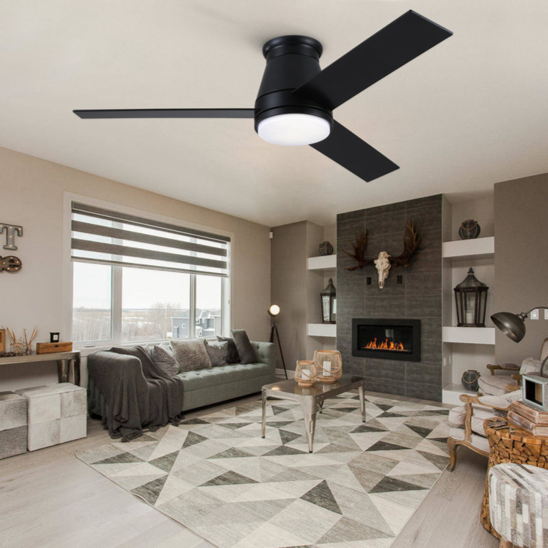 Jazyon 48'' Ceiling Fan with Light Kit, Black