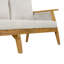 Canapé de patio moderne en bois d'acacia à 3 places avec assise profonde et coussins hydrofuges Brendan