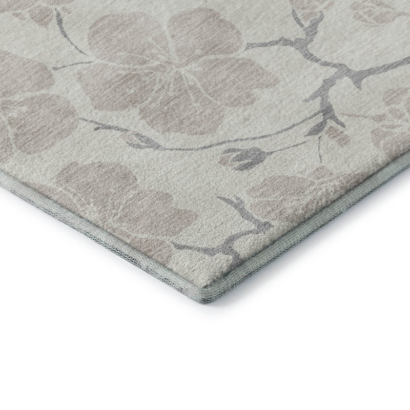 Tapis floral lavable à la machine de qualité supérieure AMF1032, Rond 8 pi