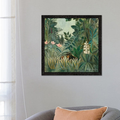 The Equatorial Jungle, 1909 by Henri Rousseau - Floater Frame Painting on Canvas