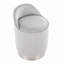 Tabouret de coiffeuse 18 po avec pivot en métal chromé et velours argenté-1116784470-1116784468