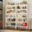 Tall Bookcase With LED Lights, 5 Tier Bookshelf With Storage, Heavy Duty Wood Bookshelf With Adjustable Lighting, Freestanding Display Cabinet For Living Room, Bedroom, Home Office, Study Room(White)-1580617153