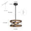 Luminaire suspendu tambour en bois à 2 lumières Freddi