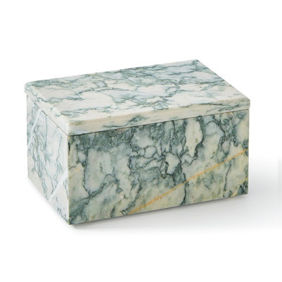 Natural Marble Storage Box with Lid, Rectangular Stone Organizer for Jewelry, Vanity, and Home Décor​