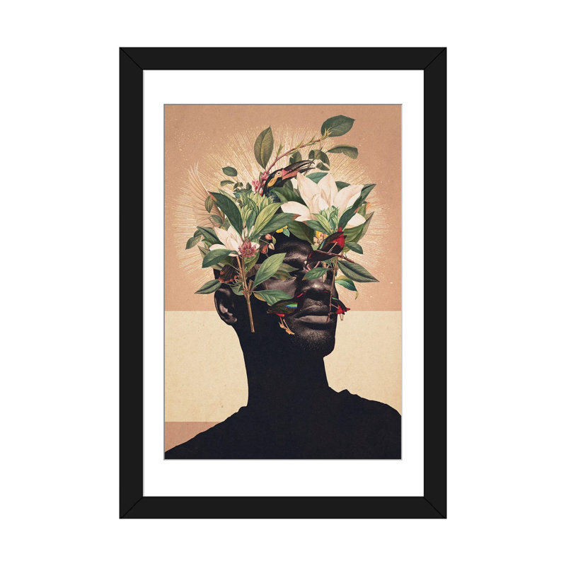 «Birds Are My Real Origin» par Frank Moth, impression sur toile tendue, Papier d'art encadré noir, H 32 po x l 24 po x P 1 po