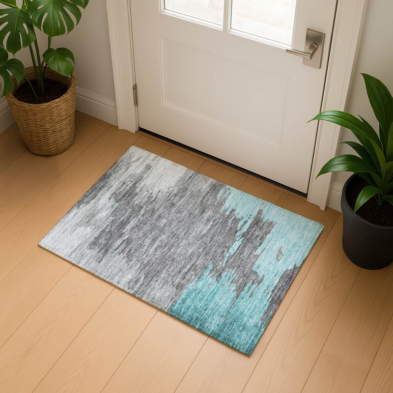 Premium Machine Washable Ansley Abstract Rug, Rectangle 1'8" x 2'6"