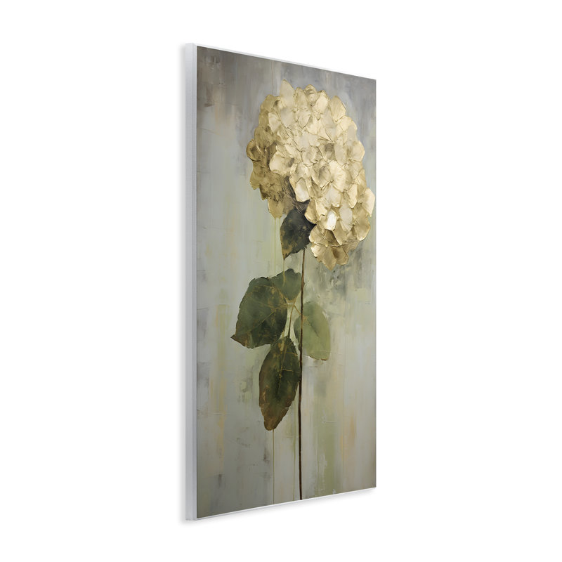 Art mural simple hydrangée patiné par Petals Prints Design, H 15 po x l 10 po