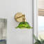 Applique murale 1 lumière en laiton poli avec abat-jour en verre dôme vert listed Homologué ETL