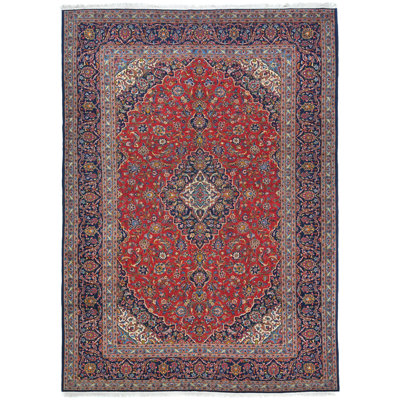 Tapis oriental rouge unique de style 9 x 14 One-of-a-Kind
