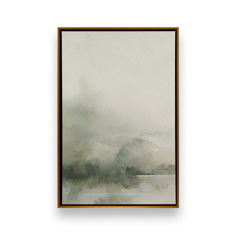 Impression sur toile «Mute Green Tranquility I», Cadre flottant or poli, H 48,75 po x l 32,75 po x P 1,75 po